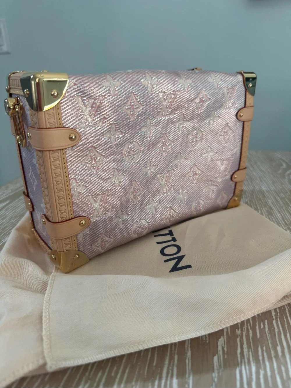Louis Vuitton Monoglam Side Trunk Rose Pink Metallic Ltd Edition